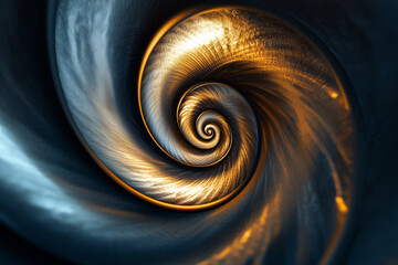 spiral with gold and blue colors. The spiral is very large and has a lot of detail
