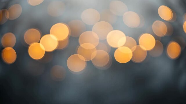 Golden Bokeh Light Spots with a Dark Grey Background creating a Dreamy Magical Mood Abstract Festive Design for Adobe Stock