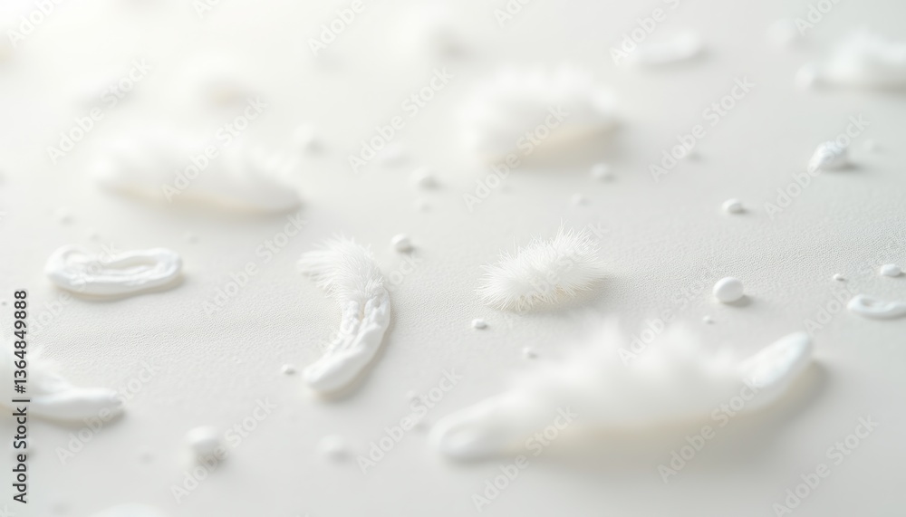 Poster soft white textures with water droplets on a smooth background