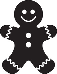 Gingerbread Man Silhouette vector black color and solid white background
