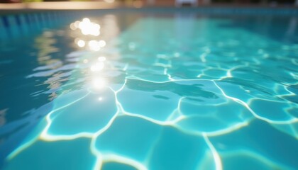 Obraz premium Sparkling water ripples in a bright swimming pool 