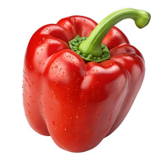 Sweet peppers in red, green, and yellow varieties, isolated against a white background with a full depth of field