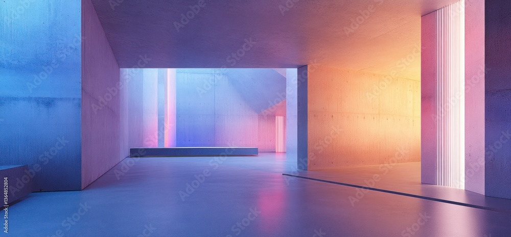 Poster minimalist concrete architecture with light and shadow for modern design