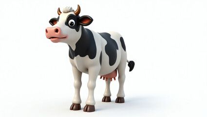 Cute Cartoon Cow with a Friendly Expression