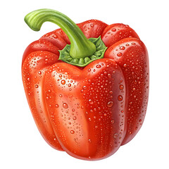 Sweet peppers in red, green, and yellow varieties, isolated against a white background with a full depth of field