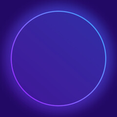 Neon frame for your design in blue colors