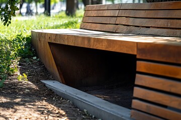 Obraz premium wooden bench in the garden