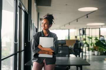 Software engineer using laptop computer with global network connection, Technology, innovation