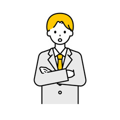 上半身のポーズ_シンプルな学生の男子学生11