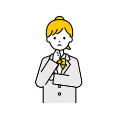 上半身のポーズ_シンプルな学生の女子学生10