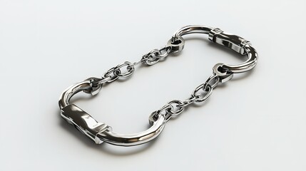 Silver Handcuffs Connected by a Short Chain Isolated