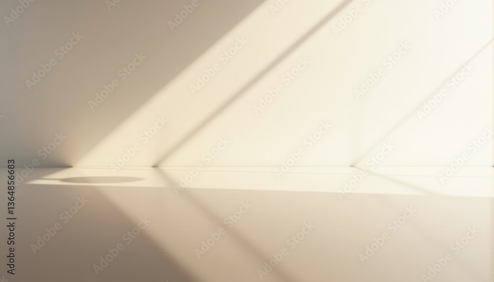 Poster soft shadows and light play on minimalist wall surface