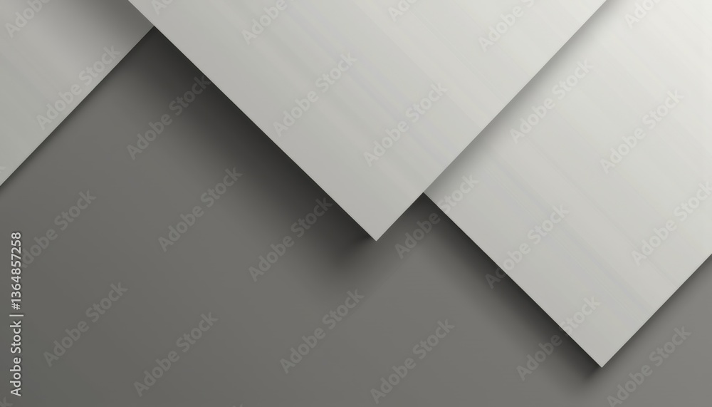 Poster Abstract layered sheets on a textured gray background  