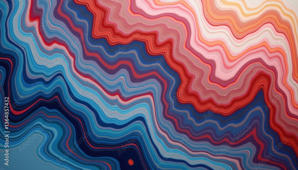 Poster Abstract wavy patterns in vibrant colors representing fluidity  
