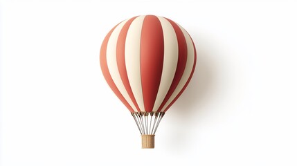 Naklejka premium Vintage charm, A vibrant hot air balloon against pristine backdrop