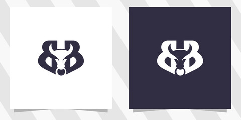 letter bb with bull logo design