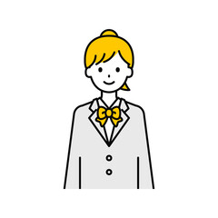 上半身のポーズ_シンプルな学生の女子学生01