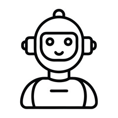  chatbot icon line art on white background 