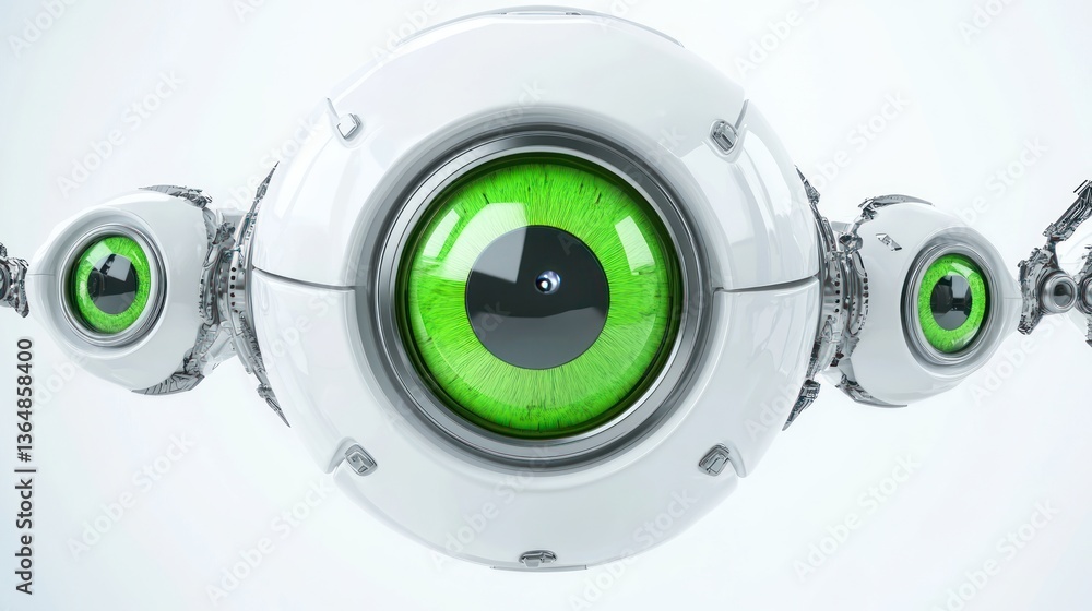 Poster futuristic robotic eye system: advanced technology and artificial intelligence
