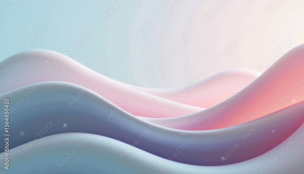 Poster abstract wavy patterns in soft pastel colors representing calmness