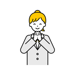 上半身のポーズ_シンプルな学生の女子学生07