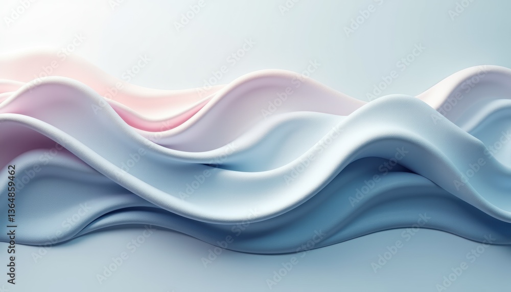 Poster abstract waves in soft pastel colors representing calmness