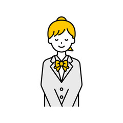 上半身のポーズ_シンプルな学生の女子学生18