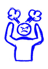 Obraz premium Angry Icon Crayon Chalk Drawing Vector