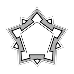 Bastion fortress plan. Structure of fort walls with ravelins and fortifications.