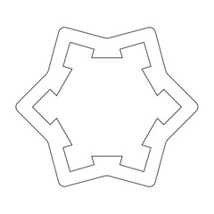 Simple bastion fortress plan. Structure of fort walls with ravelins and fortifications.