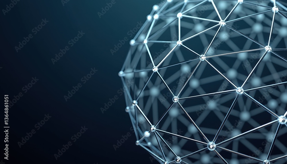 Aufkleber abstract geometric network representation in dark tones