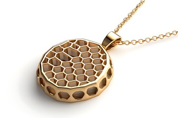 3D Delicate Honeycomb Pendant with Personalized Touch.