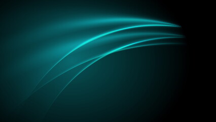 Blue smooth glossy neon waves abstract hi-tech background