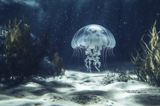 jellyfish under water - Powered by Adobe