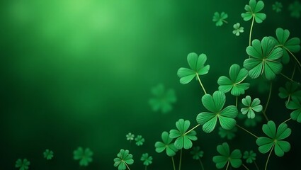 Green Clovers Background with Copy Space Ideal for Holiday Greetings