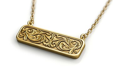 3D Stylish Nameplate Pendant with Fine Engraved Cursive.