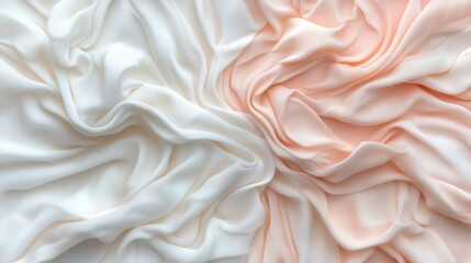 Obraz premium Elegant draped fabric display in soft pastels studio setting textile photography artistic environment close-up view sensual concept