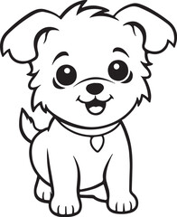 Cute dog vector on white background