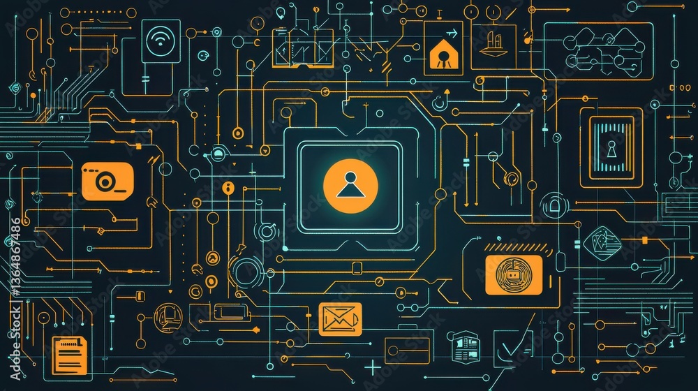 Poster business adoption of decentralized identity for authentication symbolizing secure digital interactio