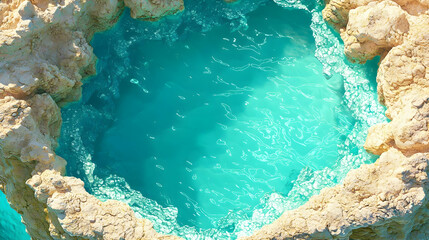 Serene Natural Pool with Turquoise Water Surrounded by Rocks