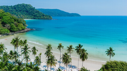 Discover stunning aerial views of Koh Kood Island, Thailand, known for its turquoise waters and...