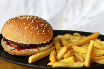 Hamburger and Fries