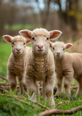 Obraz premium New Spring Lambs watching you