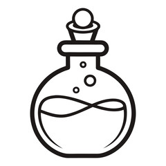 potion icon line art on white background