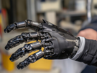 Advanced prosthetic robotic hand demonstrating future of bionics