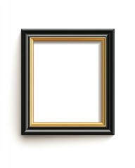 Fototapeta premium Elegant Black and Gold Picture Frame Mockup for Displaying Art