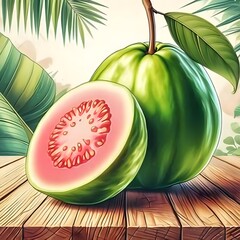 Ripe Guava Close-Up JPG &ndash; Perfect for Tropical and Organic Designs