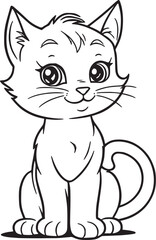 vector illustration of cartoon cat