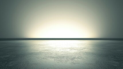 Obraz premium Empty concrete floor, bright light, studio setting, product display background, use for mockup