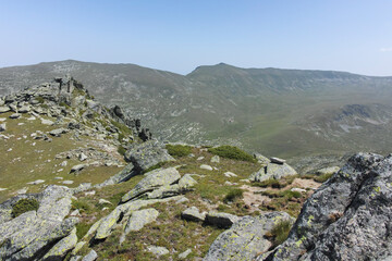 Panorama of Rila Mountain near Kalin peak, Bulgaria